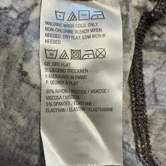 LOGO Abstract Pocket Tunic Womens XL Gray & Tan Knit Long Sleeve Casual Top - Picture 5 of 7